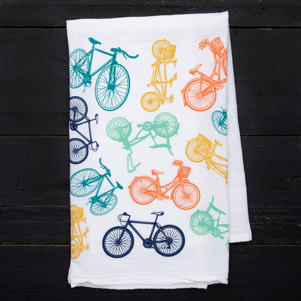 Bikes Tea Towel | Screen Printed | Made in USA