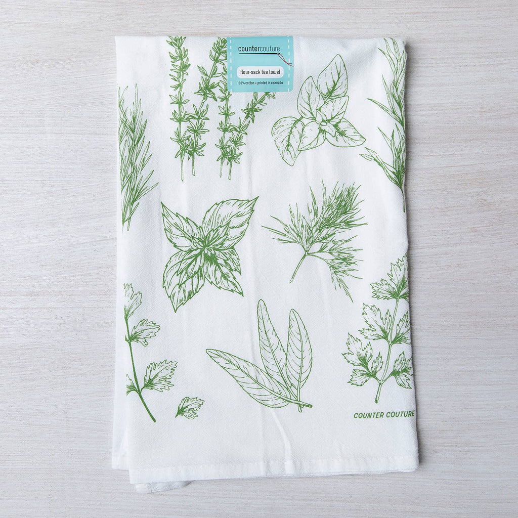 Herbs Tea Towel | Screen Printed | Made in USA