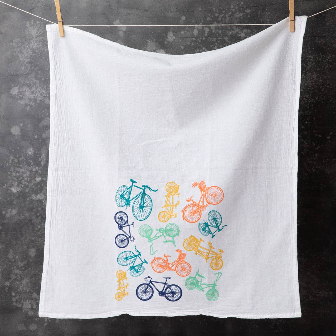 Bikes Tea Towel | Screen Printed | Made in USA