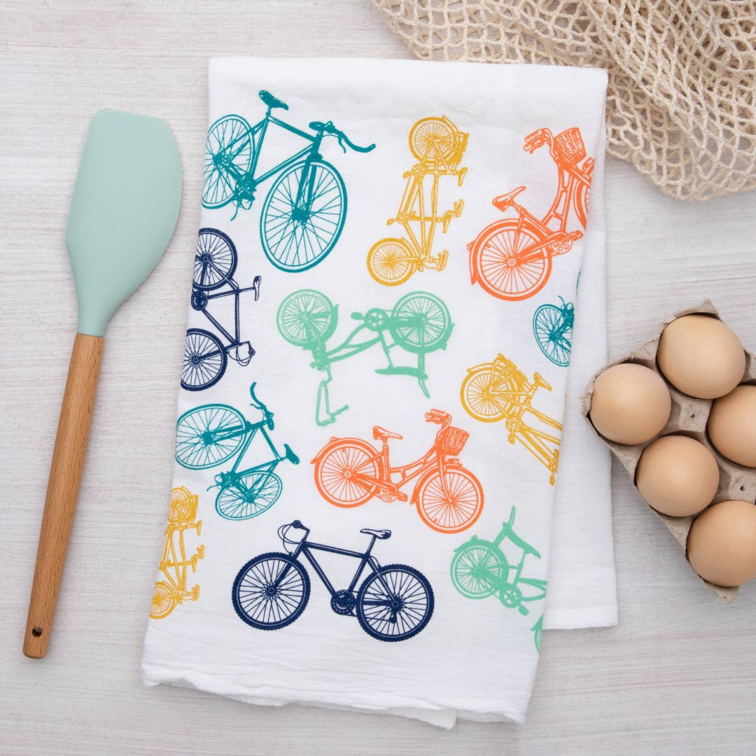 Bikes Tea Towel | Screen Printed | Made in USA
