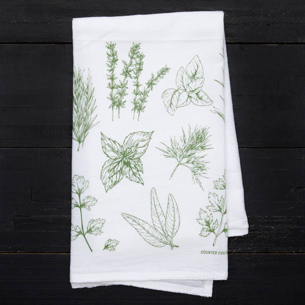 Herbs Tea Towel | Screen Printed | Made in USA