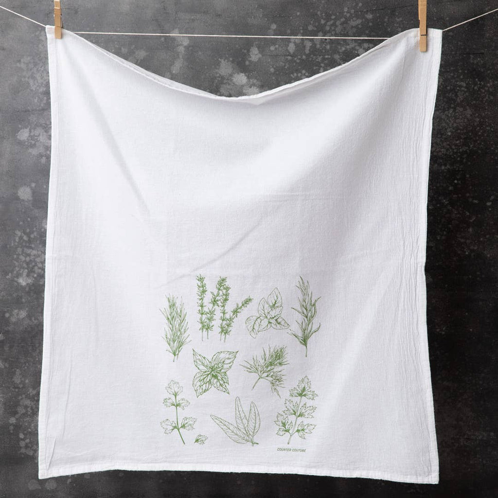 Herbs Tea Towel | Screen Printed | Made in USA