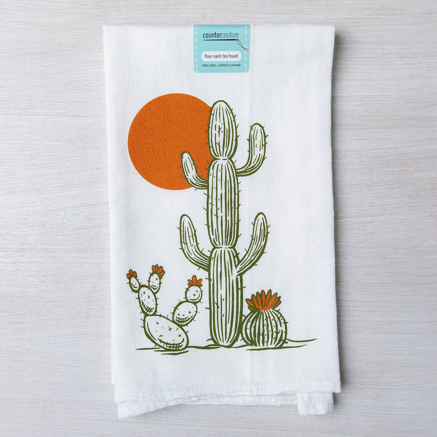 Saguaro Tea Towel | Screen Printed | Made in USA: 1 Towel